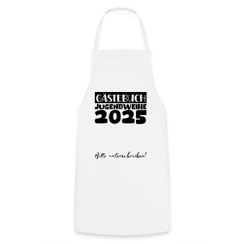 Jugendweihe 2025 Guestbook Gift Girls Boys - Cooking Apron - white - Front - AI Model Male 185 dark (185cm)