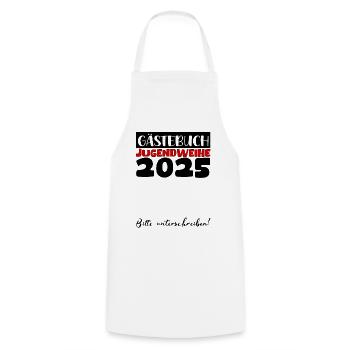 Jugendweihe 2025 Guestbook Gift Girls Boys - Cooking Apron - white - Front - AI Model Male 185 dark (185cm)