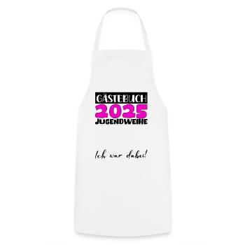 Jugendweihe 2025 Guestbook Gift Girls Boys - Cooking Apron - white - Front - AI Model Male 185 dark (185cm)