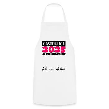 Jugendweihe 2025 Guestbook Gift Girls Boys - Cooking Apron - white - Front - AI Model Male 185 dark (185cm)
