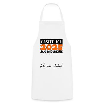 Jugendweihe 2025 Guestbook Gift Girls Boys - Cooking Apron - white - Front - AI Model Male 185 dark (185cm)