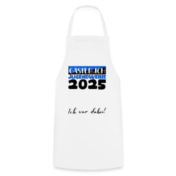 Jugendweihe 2025 Gästebuch Geschenk Mädchen Jungen - Kochschürze - Weiß - Vorne - AI Model Male 185 dark (185cm)