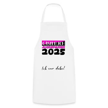 Jugendweihe 2025 Gästebuch Geschenk Mädchen Jungen - Kochschürze - Weiß - Vorne - AI Model Male 185 dark (185cm)