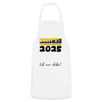 Jugendweihe 2025 Gästebuch Geschenk Mädchen Jungen - Kochschürze - Weiß - Vorne - AI Model Male 185 dark (185cm)