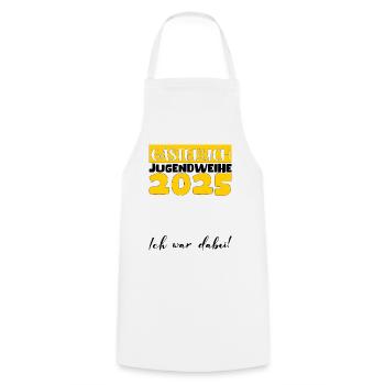 Jugendweihe 2025 Guestbook Gift Girls Boys - Cooking Apron - white - Front - AI Model Male 185 dark (185cm)