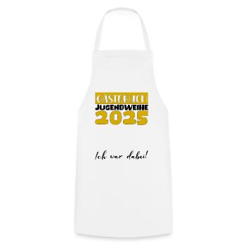 Jugendweihe 2025 Livre d’or Cadeau Filles Garçons - Tablier de cuisine - blanc - Devant - AI Model Male 185 dark (185cm)