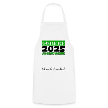 Jugendweihe 2025 Livre d’or Cadeau Filles Garçons - Tablier de cuisine - blanc - Devant - AI Model Male 185 dark (185cm)