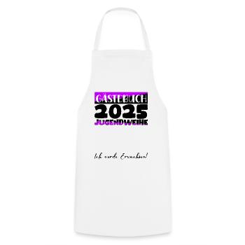 Jugendweihe 2025 Guestbook Gift Girls Boys - Cooking Apron - white - Front - AI Model Male 185 dark (185cm)
