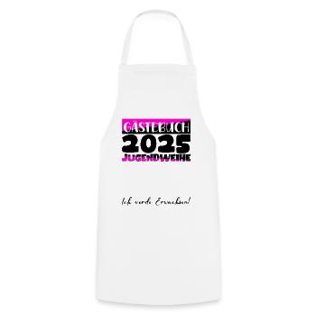Jugendweihe 2025 Guestbook Gift Girls Boys - Cooking Apron - white - Front - AI Model Male 185 dark (185cm)