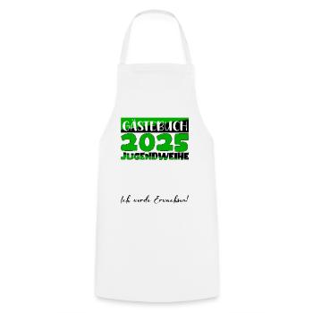 Jugendweihe 2025 Livre d’or Cadeau Filles Garçons - Tablier de cuisine - blanc - Devant - AI Model Male 185 dark (185cm)