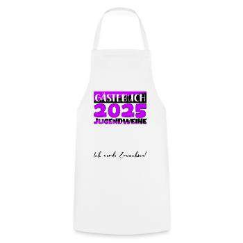 Jugendweihe 2025 Guestbook Gift Girls Boys - Cooking Apron - white - Front - AI Model Male 185 dark (185cm)