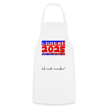 Jugendweihe 2025 Guestbook Gift Girls Boys - Cooking Apron - white - Front - AI Model Male 185 dark (185cm)