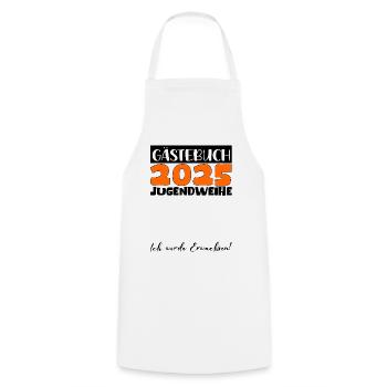 Jugendweihe 2025 Livre d’or Cadeau Filles Garçons - Tablier de cuisine - blanc - Devant - AI Model Male 185 dark (185cm)