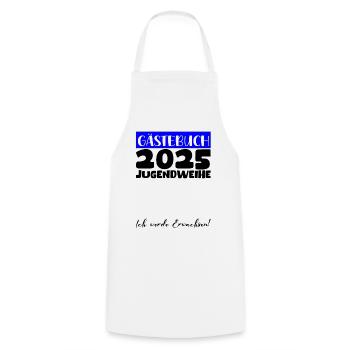 Jugendweihe 2025 Livre d’or Cadeau Filles Garçons - Tablier de cuisine - blanc - Devant - AI Model Male 185 dark (185cm)