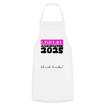 Jugendweihe 2025 Gästebuch Geschenk Mädchen Jungen - Kochschürze - Weiß - Vorne - AI Model Male 185 dark (185cm)