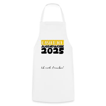 Jugendweihe 2025 Gästebuch Geschenk Mädchen Jungen - Kochschürze - Weiß - Vorne - AI Model Male 185 dark (185cm)