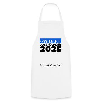 Jugendweihe 2025 Gästebuch Geschenk Mädchen Jungen - Kochschürze - Weiß - Vorne - AI Model Male 185 dark (185cm)