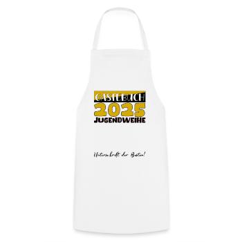 Jugendweihe 2025 Livre d’or Cadeau Filles Garçons - Tablier de cuisine - blanc - Devant - AI Model Male 185 dark (185cm)