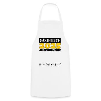 Jugendweihe 2025 Livre d’or Cadeau Filles Garçons - Tablier de cuisine - blanc - Devant - AI Model Male 185 dark (185cm)