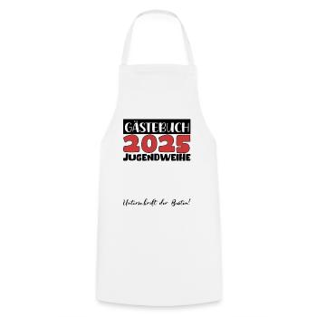 Jugendweihe 2025 Livre d’or Cadeau Filles Garçons - Tablier de cuisine - blanc - Devant - AI Model Male 185 dark (185cm)