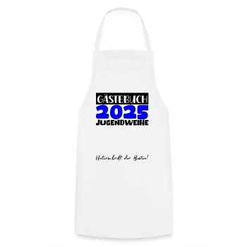 Jugendweihe 2025 Livre d’or Cadeau Filles Garçons - Tablier de cuisine - blanc - Devant - AI Model Male 185 dark (185cm)