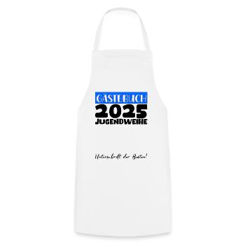 Jugendweihe 2025 Livre d’or Cadeau Filles Garçons - Tablier de cuisine - blanc - Devant - AI Model Male 185 dark (185cm)