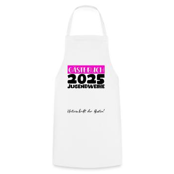 Jugendweihe 2025 Livre d’or Cadeau Filles Garçons - Tablier de cuisine - blanc - Devant - AI Model Male 185 dark (185cm)