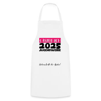 Jugendweihe 2025 Livre d’or Cadeau Filles Garçons - Tablier de cuisine - blanc - Devant - AI Model Male 185 dark (185cm)