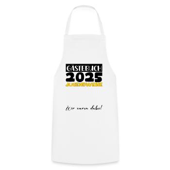 Jugendweihe 2025 Livre d’or Cadeau Filles Garçons - Tablier de cuisine - blanc - Devant - AI Model Male 185 dark (185cm)