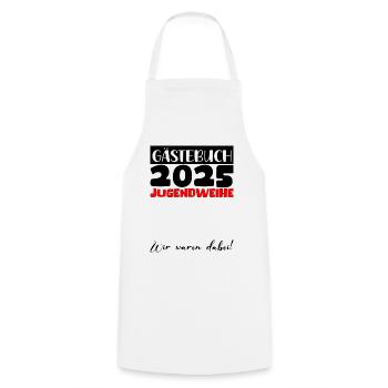 Jugendweihe 2025 Livre d’or Cadeau Filles Garçons - Tablier de cuisine - blanc - Devant - AI Model Male 185 dark (185cm)