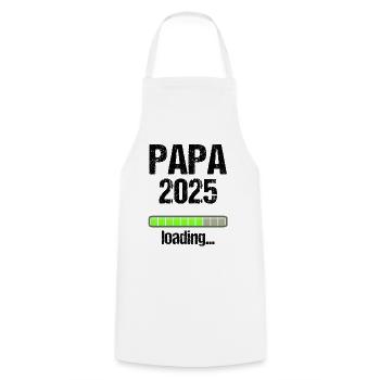 Dad 2025 Gift Men Men Father Pregnant - Cooking Apron - white - Front - AI Model Male 185 dark (185cm)