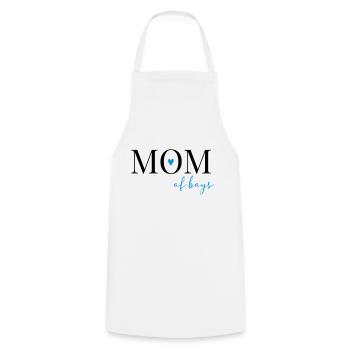 Mom of Boys / Boys Mom / Mom of Guys - Cooking Apron - white - Front - AI Model Male 185 dark (185cm)