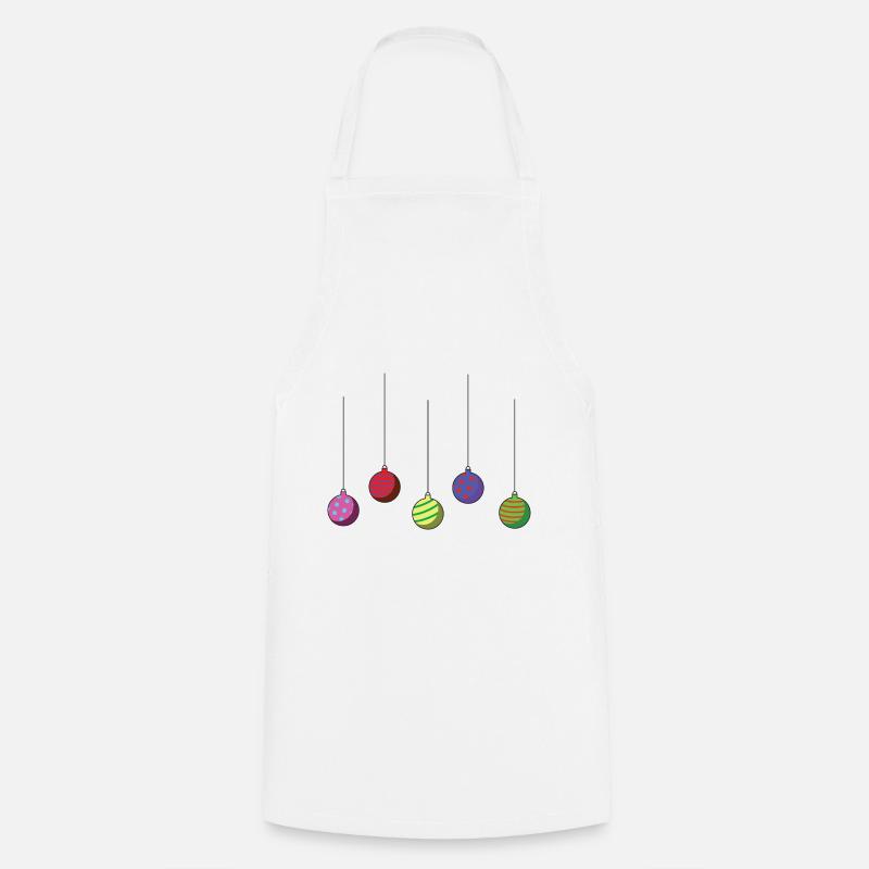 Boules de Noel Noel Noel Avent - Tablier de cuisine - blanc