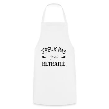 J'peux pas j'suis retraité - Tablier de cuisine - blanc - Devant - AI Model Male 185 dark (185cm)