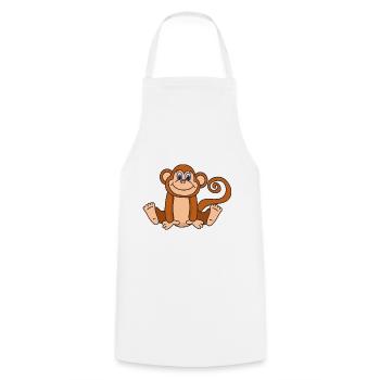 Singe cool mignon drôle - Tablier de cuisine - blanc - Devant - AI Model Male 185 dark (185cm)