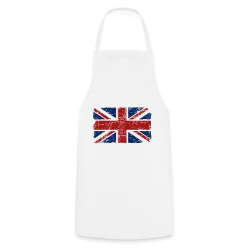 Union Jack - UK - Vintage Look - Cooking Apron - white - Front - AI Model Male 185 dark (185cm)