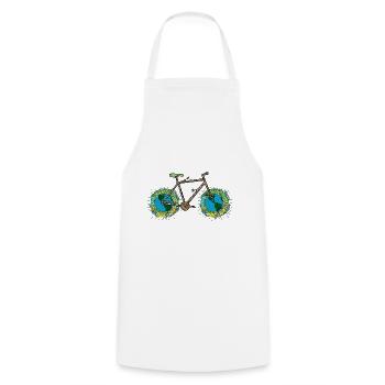 Planet Bike, Vélo Esthétique Green Planet Earth - Tablier de cuisine - blanc - Devant - AI Model Male 185 dark (185cm)
