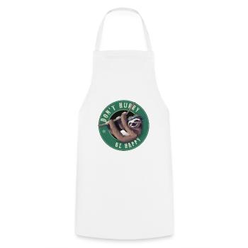 Sloth nerd lazy fun humor LOL chill - Cooking Apron - white - Front - AI Model Male 185 dark (185cm)