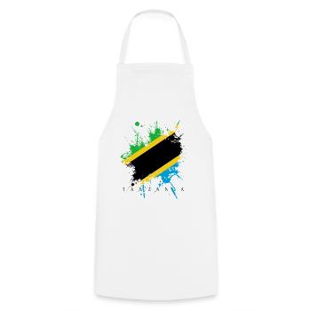 Tanzanie afrique serengeti drapeau drapeau pays - Tablier de cuisine - blanc - Devant - AI Model Male 185 dark (185cm)