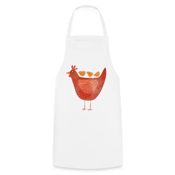 Hen and Chicks - Cooking Apron - white - Front - AI Model Male 185 dark (185cm)