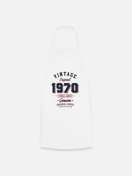 Vintage 1970 Born in 1970 Retro Birthday Gift - Cooking Apron - white