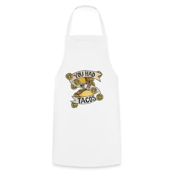 Du hattest mich bei Tacos - Kochschürze - Weiß - Vorne - AI Model Male 185 dark (185cm)