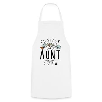 Tante la plus cool pour femme - cadeau tante - Tablier de cuisine - blanc - Devant - AI Model Male 185 dark (185cm)