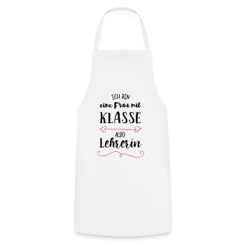 Frau Mit Klasse Lehrerin Schule Gymnasium Geschenk - Kochschürze - Weiß - Vorne - AI Model Male 185 dark (185cm)