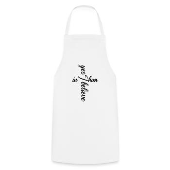 Funny Christian saying about Jesus and God! - Cooking Apron - white - Front - AI Model Male 185 dark (185cm)