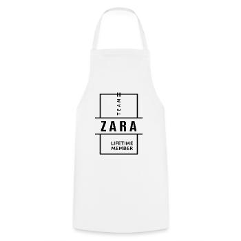 Cadeau d’anniversaire de nom personnalisé de Zara de femmes - Tablier de cuisine - blanc - Devant - AI Model Male 185 dark (185cm)