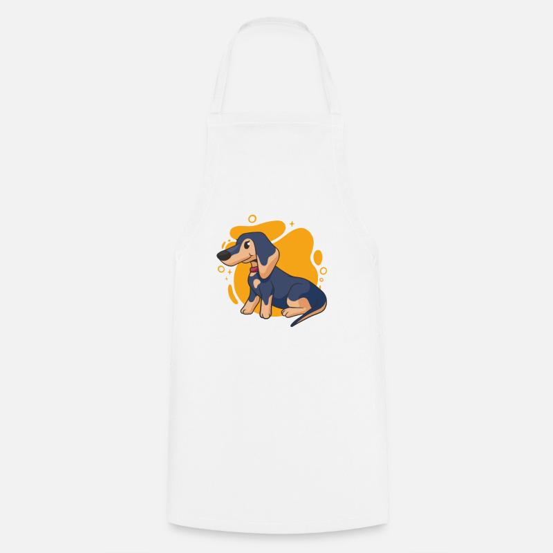 dachshund - Cooking Apron - white
