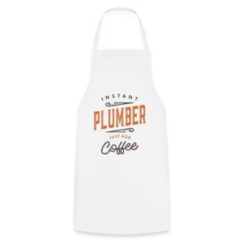 Plombier Drôle Titre du poste Profession - Tablier de cuisine - blanc - Devant - AI Model Male 185 dark (185cm)