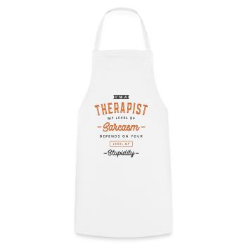 Therapeut Lustige Berufsbezeichnung Beruf - Kochschürze - Weiß - Vorne - AI Model Male 185 dark (185cm)
