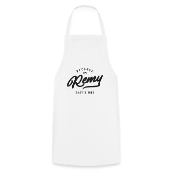 Parce que je suis Remy C’est pourquoi nom personnalisé - Tablier de cuisine - blanc - Devant - AI Model Male 185 dark (185cm)